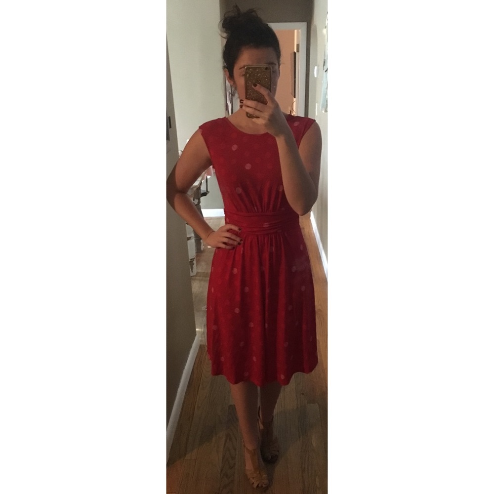 Polka dot red dress
